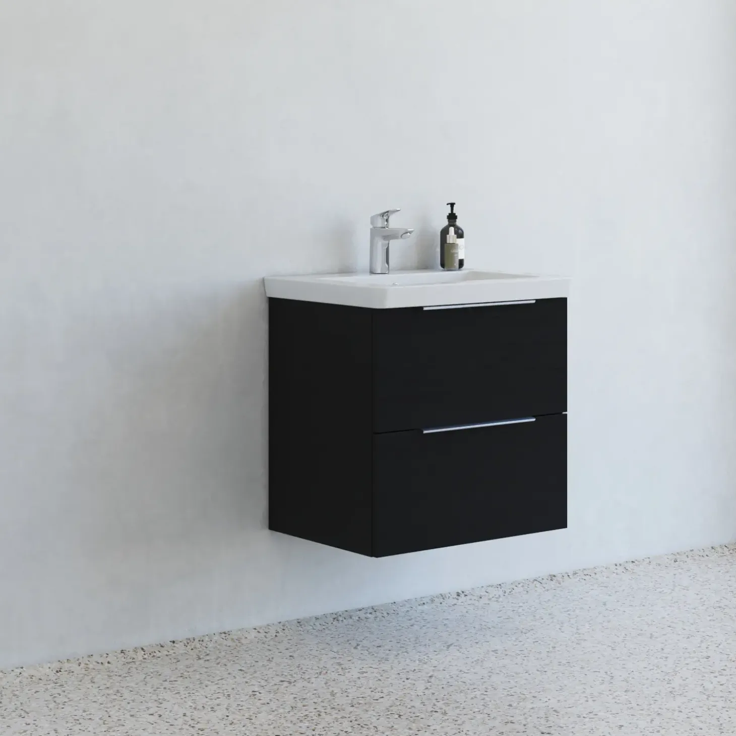 Scanbad Multo badmøbel m/Lazuli vask, 2 skuffer sort 62,7 cm
