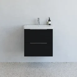 Scanbad Multo badmøbel m/Lazuli vask, 2 skuffer sort 62,7 cm