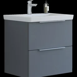 Scanbad Multo badmøbel m/Lazuli vask, 2 skuffer grå mat 62,7 cm