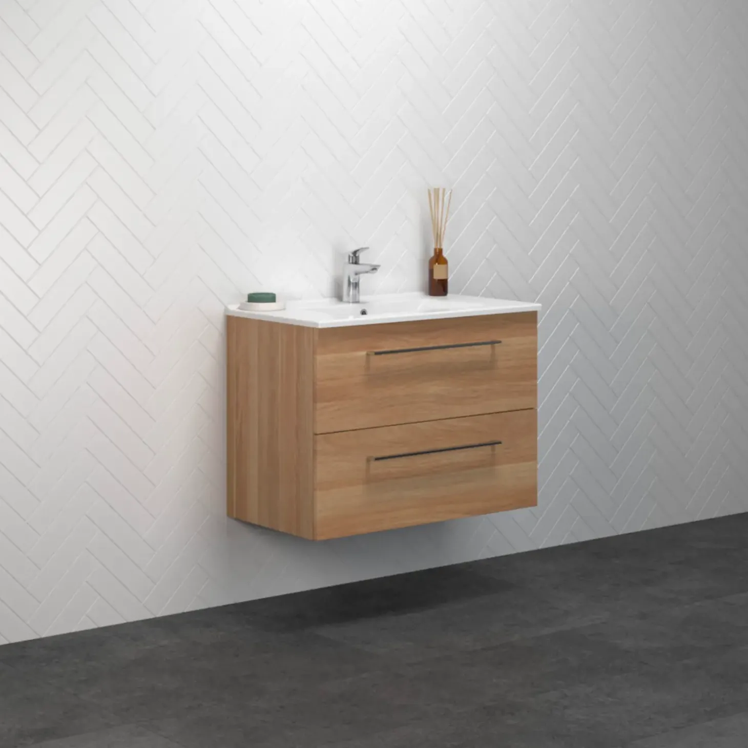 Scanbad Multo vaskeskab m/Lotto vask 81x59,4x45,5 cm varm eg