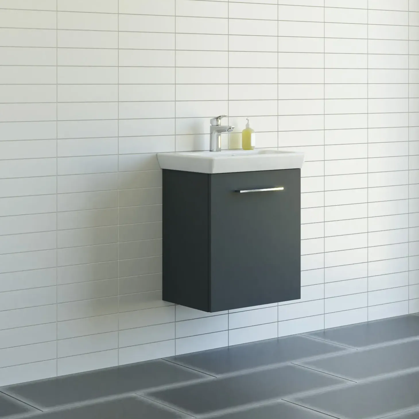 Scanbad Multo vaskeskab m/Lotto vask 55x64,6x38,2 cm mat grå