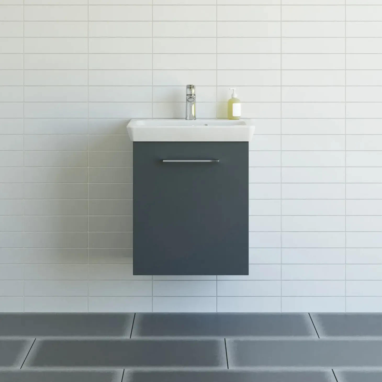 Scanbad Multo vaskeskab m/Lotto vask 55x64,6x38,2 cm mat grå