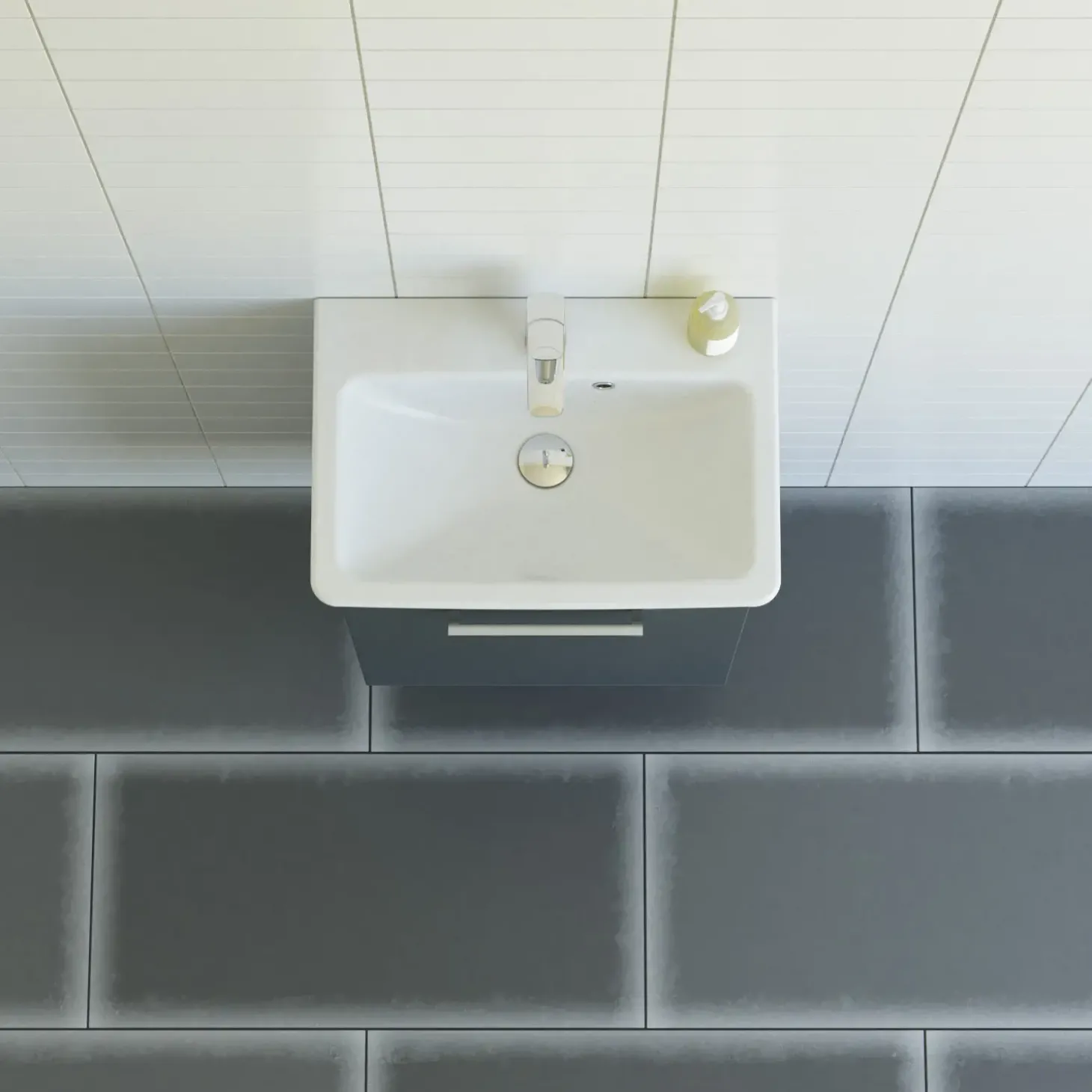 Scanbad Multo vaskeskab m/Lotto vask 55x64,6x38,2 cm mat grå