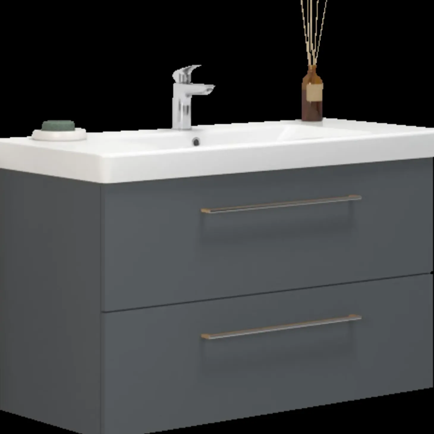 Scanbad Multo+ vaskeskab m/ Lotto XL vask 105 cm mat grå