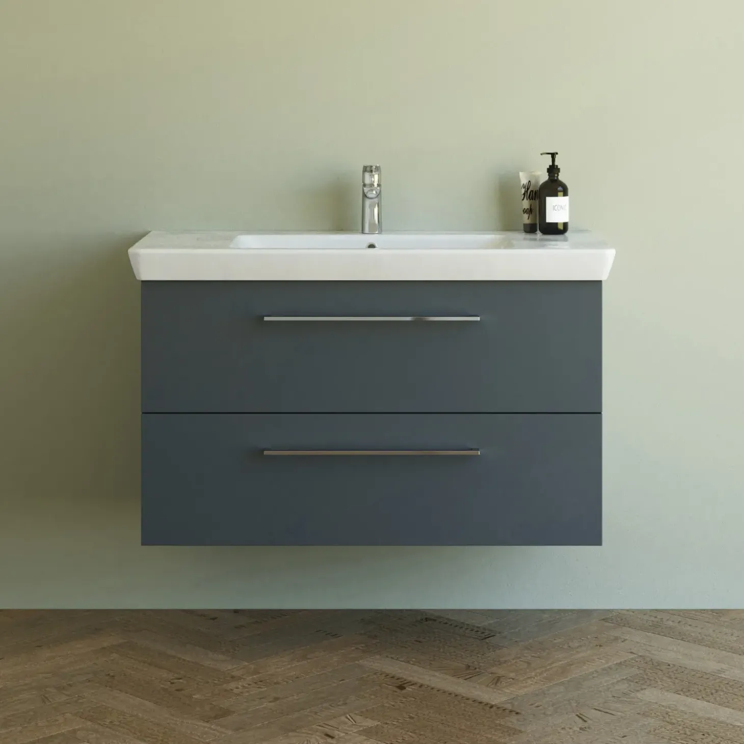 Scanbad Multo+ vaskeskab m/ Lotto XL vask 105 cm mat grå