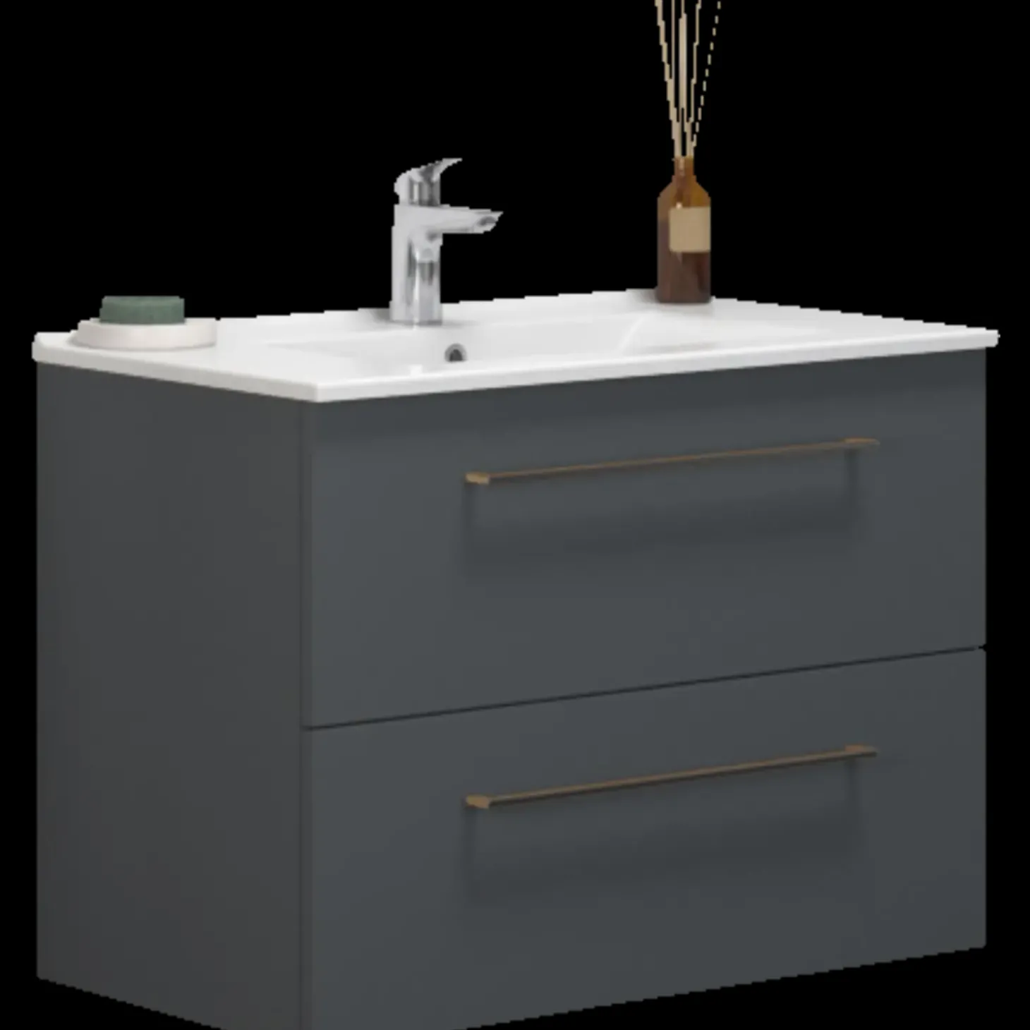 Scanbad Multo vaskeskab m/Lotto vask 81x59,4x45,5 cm mat grå