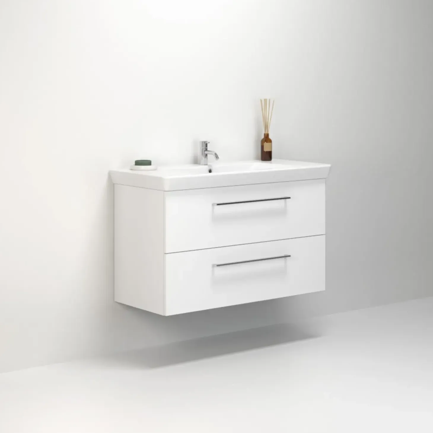 Scanbad Multo+ vaskeskab m/ Lotto XL vask 105 cm hvid højglans