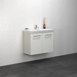 Scanbad Multo vaskeskab m. låger inkl. Lotto vask 85 cm mat hvid