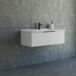 Scanbad NOW vaskeskab m/én skuffe 33,8x61x45,5 mat sand glat front
