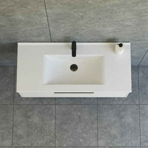Scanbad NOW vaskeskab m/én skuffe 33,8x61x45,5 mat sand glat front
