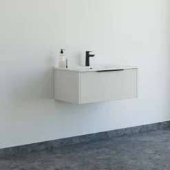 Scanbad NOW vaskeskab m/én skuffe 33,8x61x45,5 mat sand glat front
