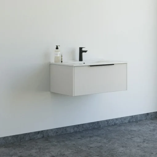 Scanbad NOW vaskeskab m/én skuffe 33,8x61x45,5 mat sand glat front