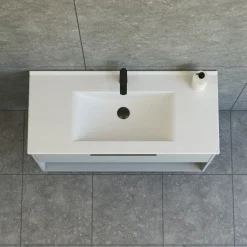 Scanbad NOW vaskeskab m/én skuffe og åbent rum 65,8x81x45,5 cm mat lyseblå glat front