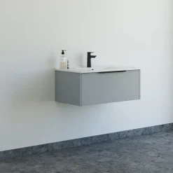 Scanbad NOW vaskeskab m/én skuffe 33,8x61x45,5 mat lyseblå glat front
