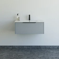 Scanbad NOW vaskeskab m/én skuffe 33,8x61x45,5 mat lyseblå glat front