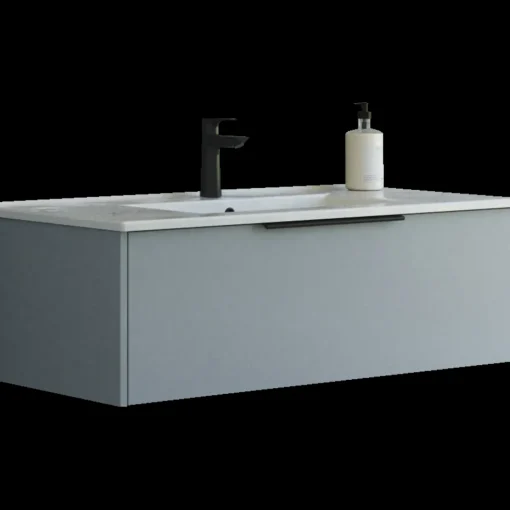 Scanbad NOW vaskeskab m/én skuffe 33,8x61x45,5 mat lyseblå glat front
