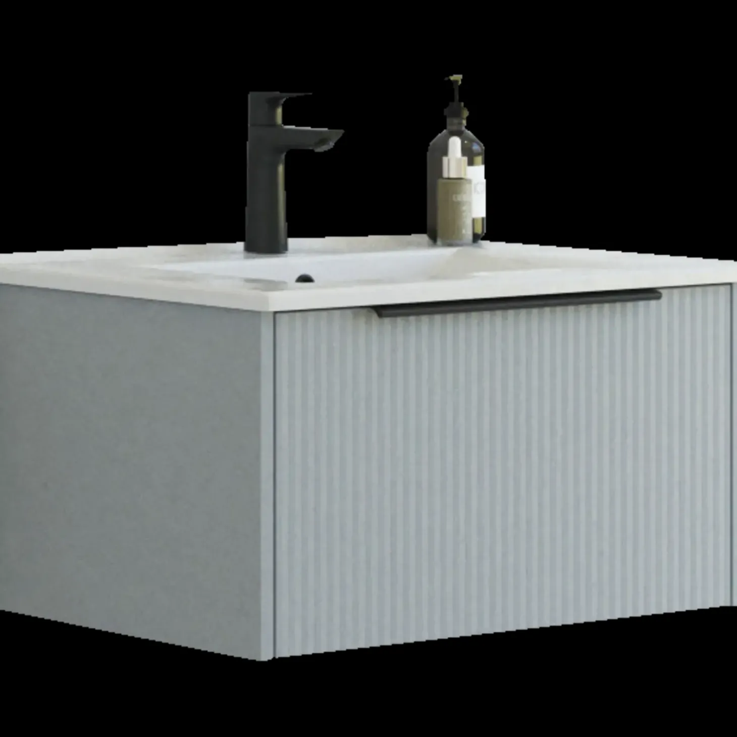 Scanbad NOW vaskeskab m/én skuffe 33,8x61x45,5 cm mat lyseblå stribet front