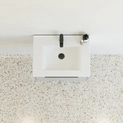 Scanbad NOW vaskeskab m/én skuffe 33,8x61x45,5 cm mat lyseblå stribet front