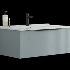 Scanbad NOW vaskeskab m/én skuffe 33,8x61x45,5 cm mat lyseblå stribet front