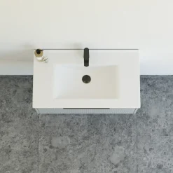 Scanbad NOW vaskeskab m/én skuffe 33,8x61x45,5 cm mat lyseblå stribet front