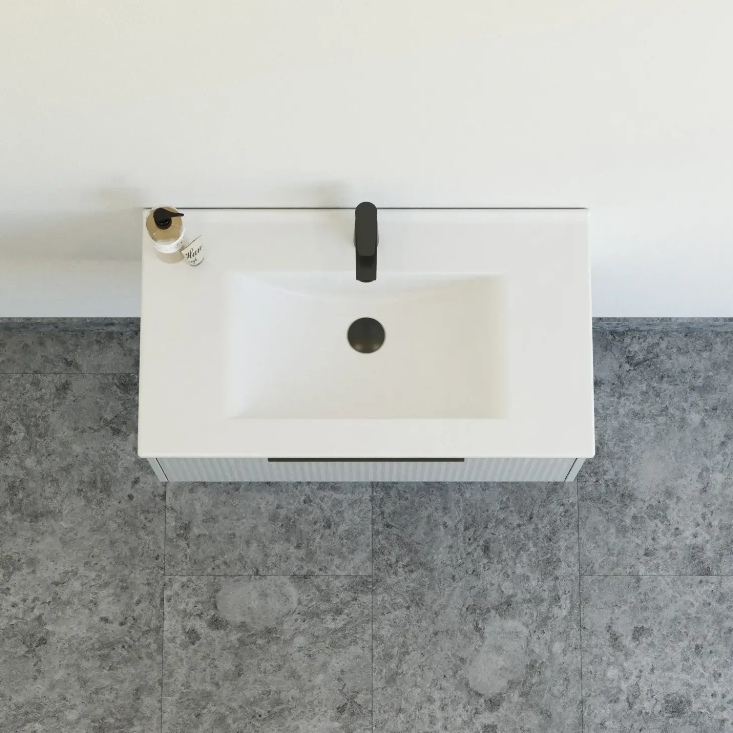 Scanbad NOW vaskeskab m/én skuffe 33,8x61x45,5 cm mat lyseblå stribet front