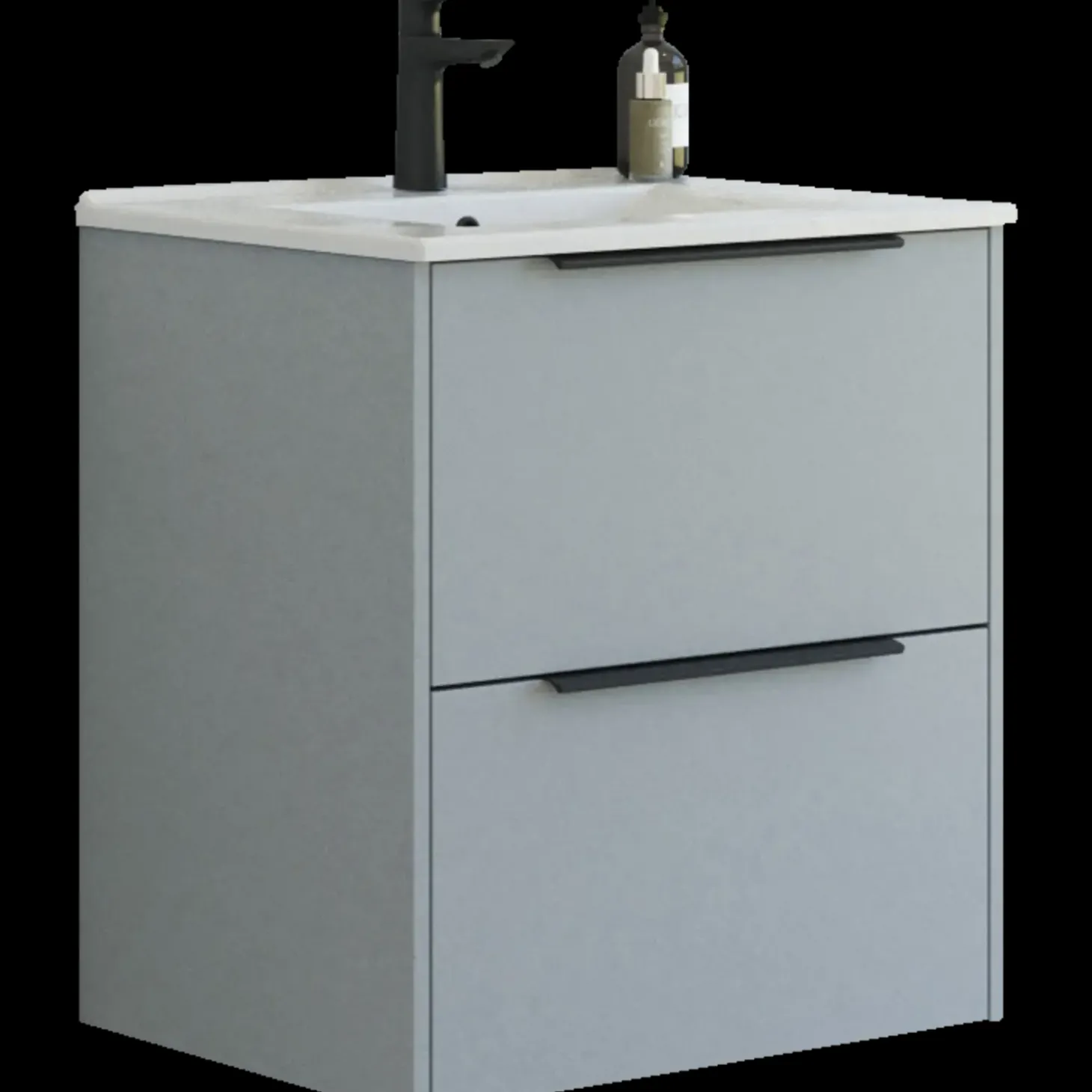 Scanbad NOW vaskeskab m/to skuffer 65,8x81x45,5 cm mat lyseblå glat front