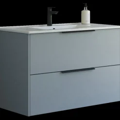 Scanbad NOW vaskeskab m/to skuffer 65,8x81x45,5 cm mat lyseblå glat front