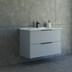 Scanbad NOW vaskeskab m/to skuffer 65,8x81x45,5 cm mat lyseblå glat front