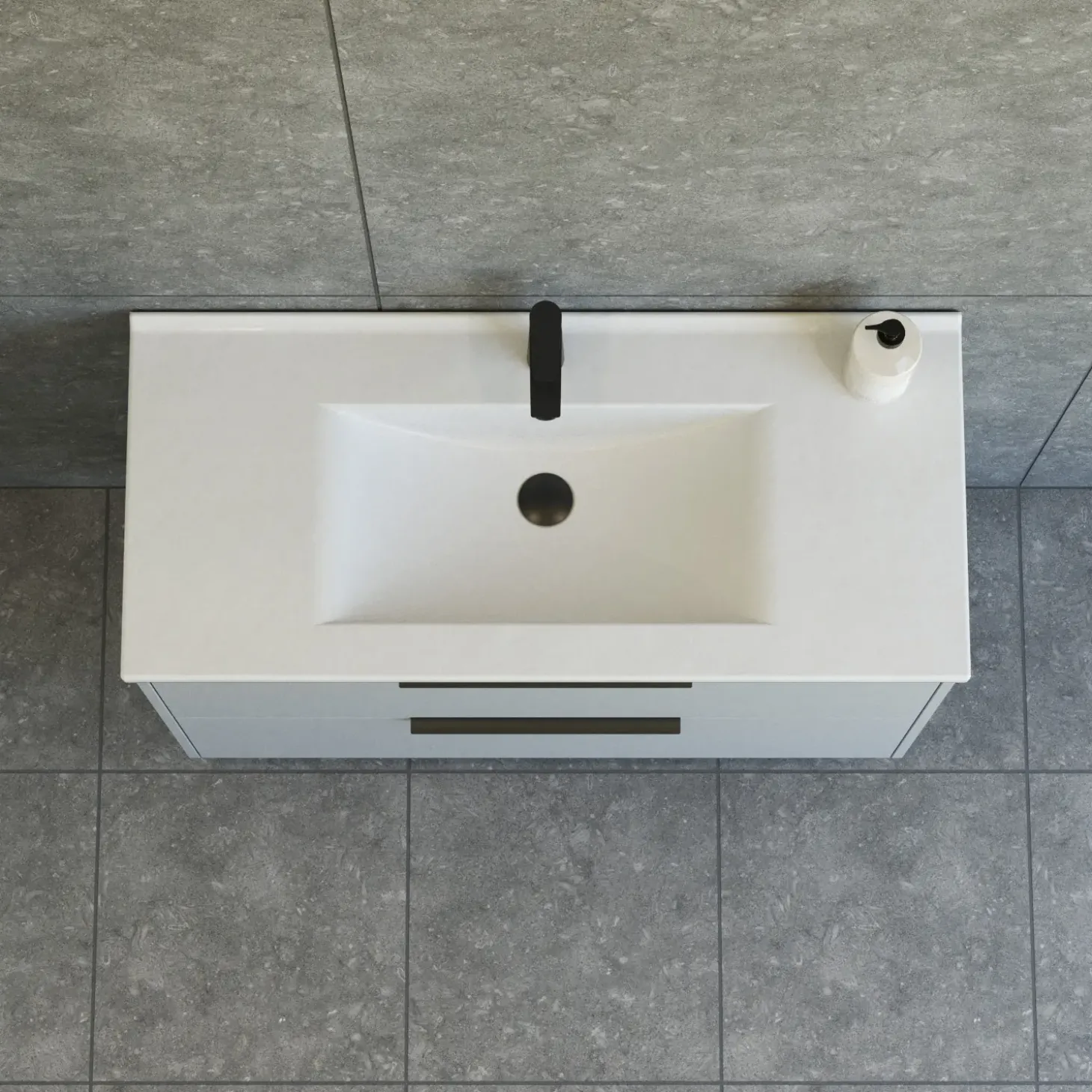 Scanbad NOW vaskeskab m/to skuffer 65,8x81x45,5 cm mat lyseblå glat front