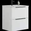 Scanbad NOW vaskeskab m/to skuffer 65,8x81x45,5 cm, mat hvid stribet front