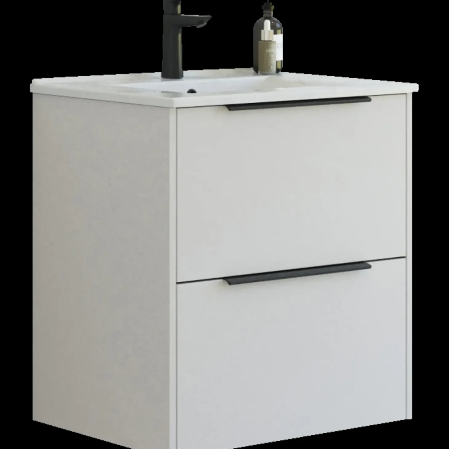 Scanbad NOW vaskeskab m/to skuffer 65,8x81x45,5 cm mat sand glat front