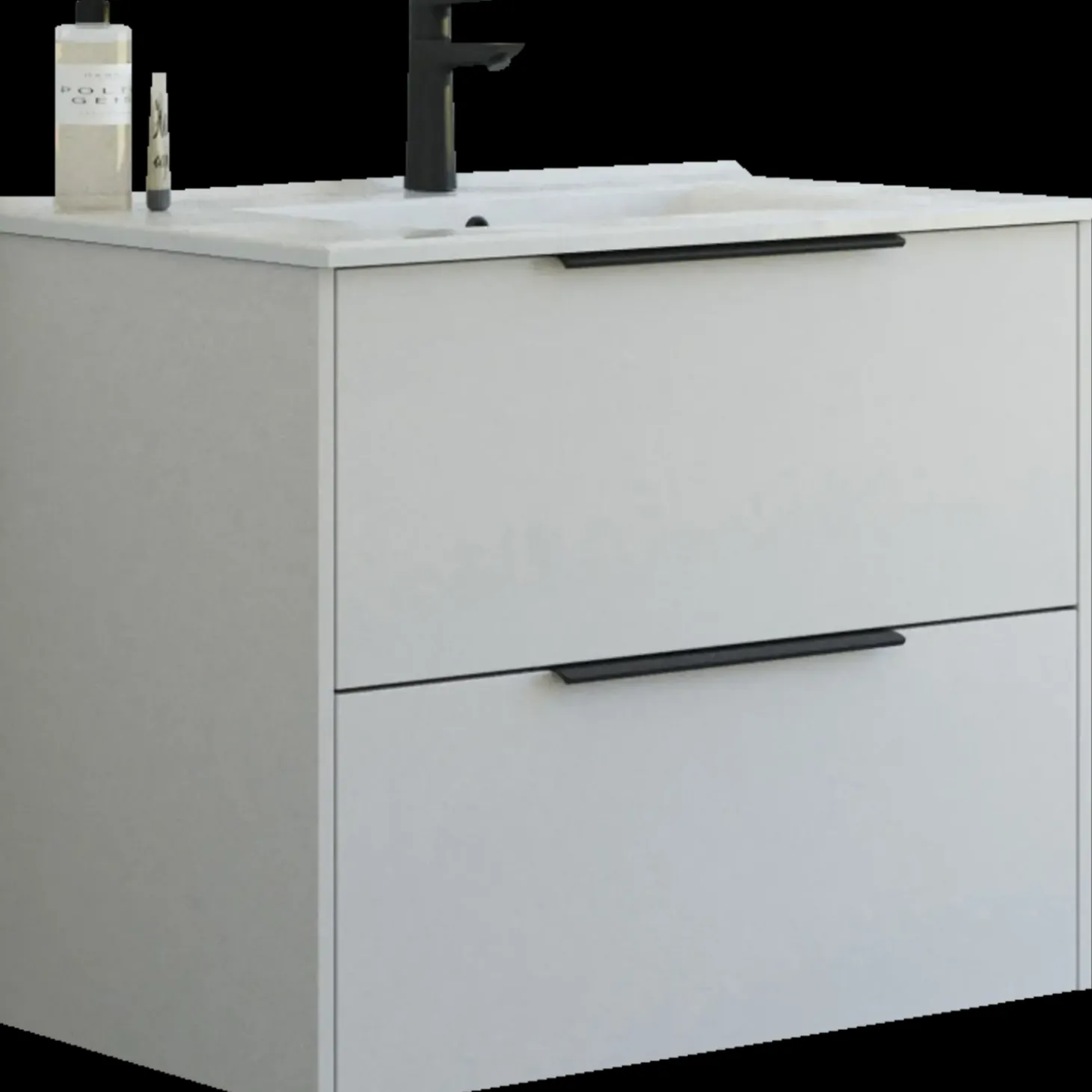 Scanbad NOW vaskeskab m/to skuffer 65,8x81x45,5 cm mat sand glat front