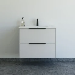 Scanbad NOW vaskeskab m/to skuffer 65,8x81x45,5 cm mat sand glat front