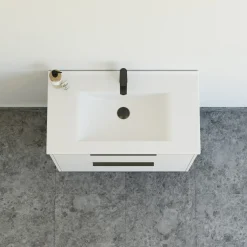 Scanbad NOW vaskeskab m/to skuffer 65,8x81x45,5 cm mat sand glat front