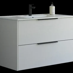 Scanbad NOW vaskeskab m/to skuffer 65,8x81x45,5 cm mat sand glat front