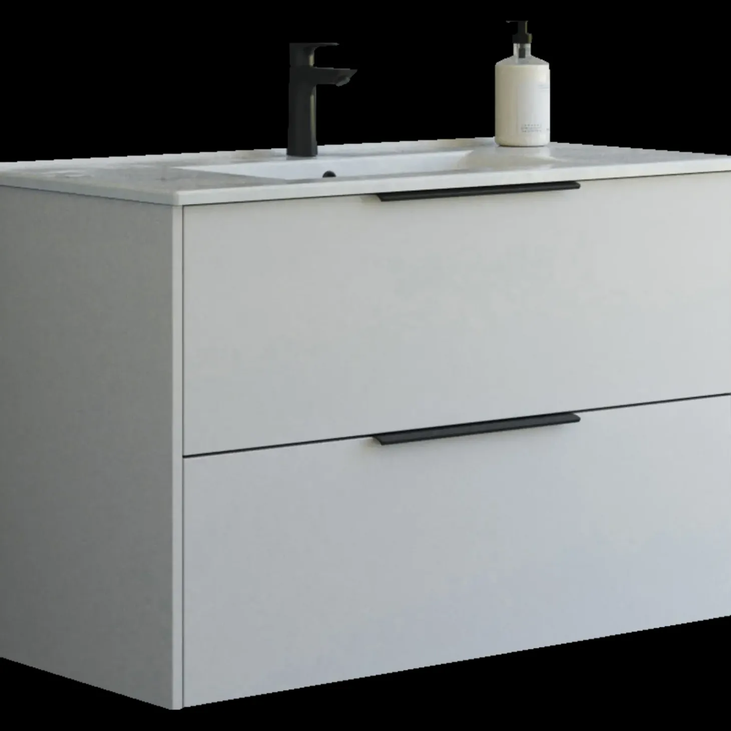 Scanbad NOW vaskeskab m/to skuffer 65,8x81x45,5 cm mat sand glat front