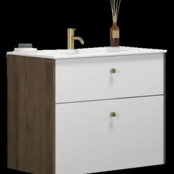 Scanbad Play vaskeskab m/Ergo vask 80 cm brun eg