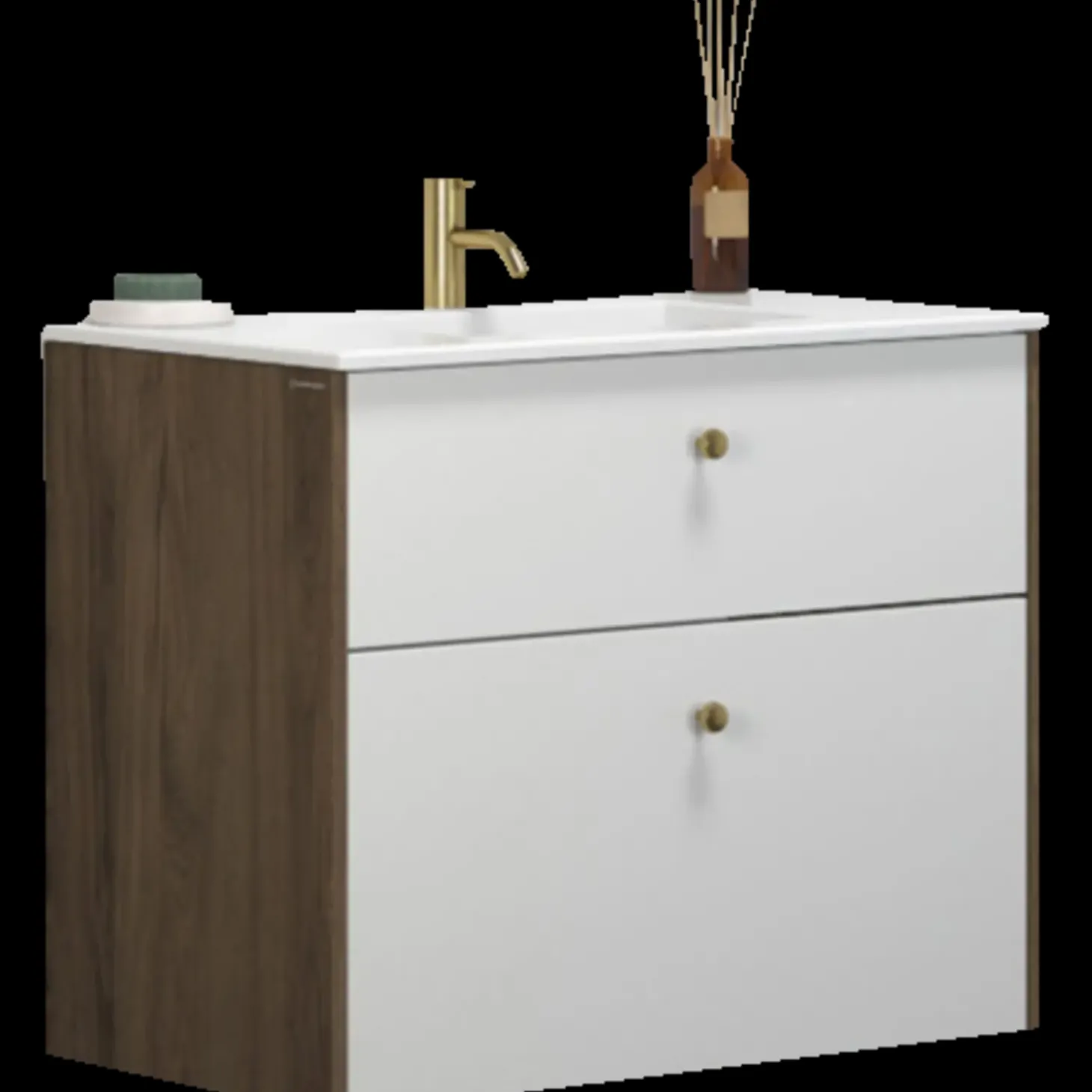 Scanbad Play vaskeskab m/Ergo vask 80 cm brun eg