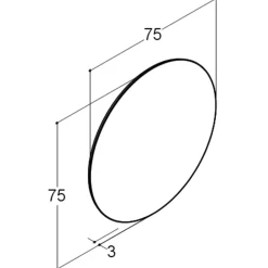 Scanbad spejl med LED-lys rund Ø75 cm