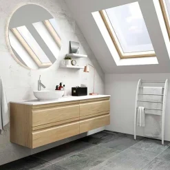 Scanbad spejl med LED-lys rund Ø75 cm