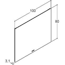 Scanbad spejl 80x100x3,1 cm