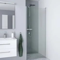 Scanbad Svingdør m/anslagsliste 200 x 80 cm satin/klart glas
