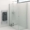 Scanbad Svingdør m/fastvæg 80x140 cm satin/klar glas