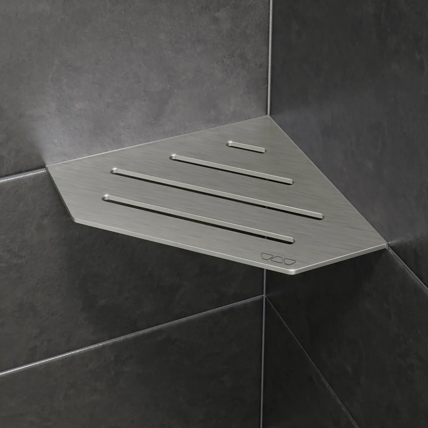 Schlüter Wave sæbehylde femkantet børstet rustfrit stål 195x195 mm