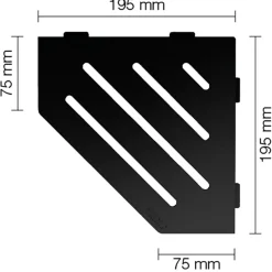 Schlüter Wave sæbehylde femkantet farvebelagt aluminium matsort 195x195 mm
