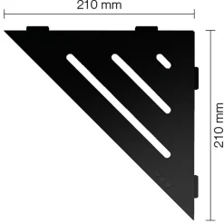 Schlüter Wave sæbehylde trekantet børstet farvebelagt aluminium matsort 210x210 mm