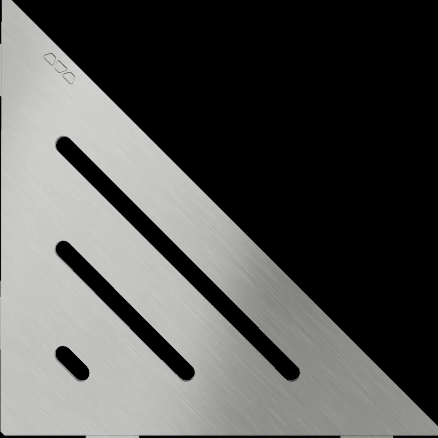 Schlüter Wave sæbehylde trekantet børstet rustfrit stål 210x210 mm