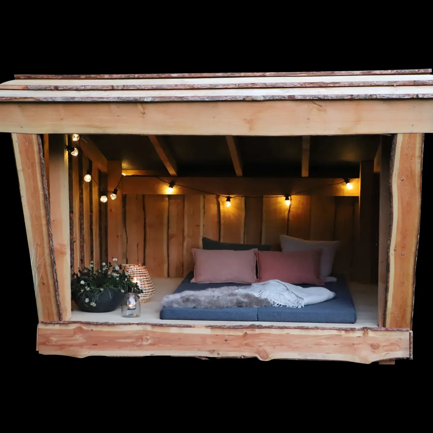 Shelter i lærketræ, 6 personer