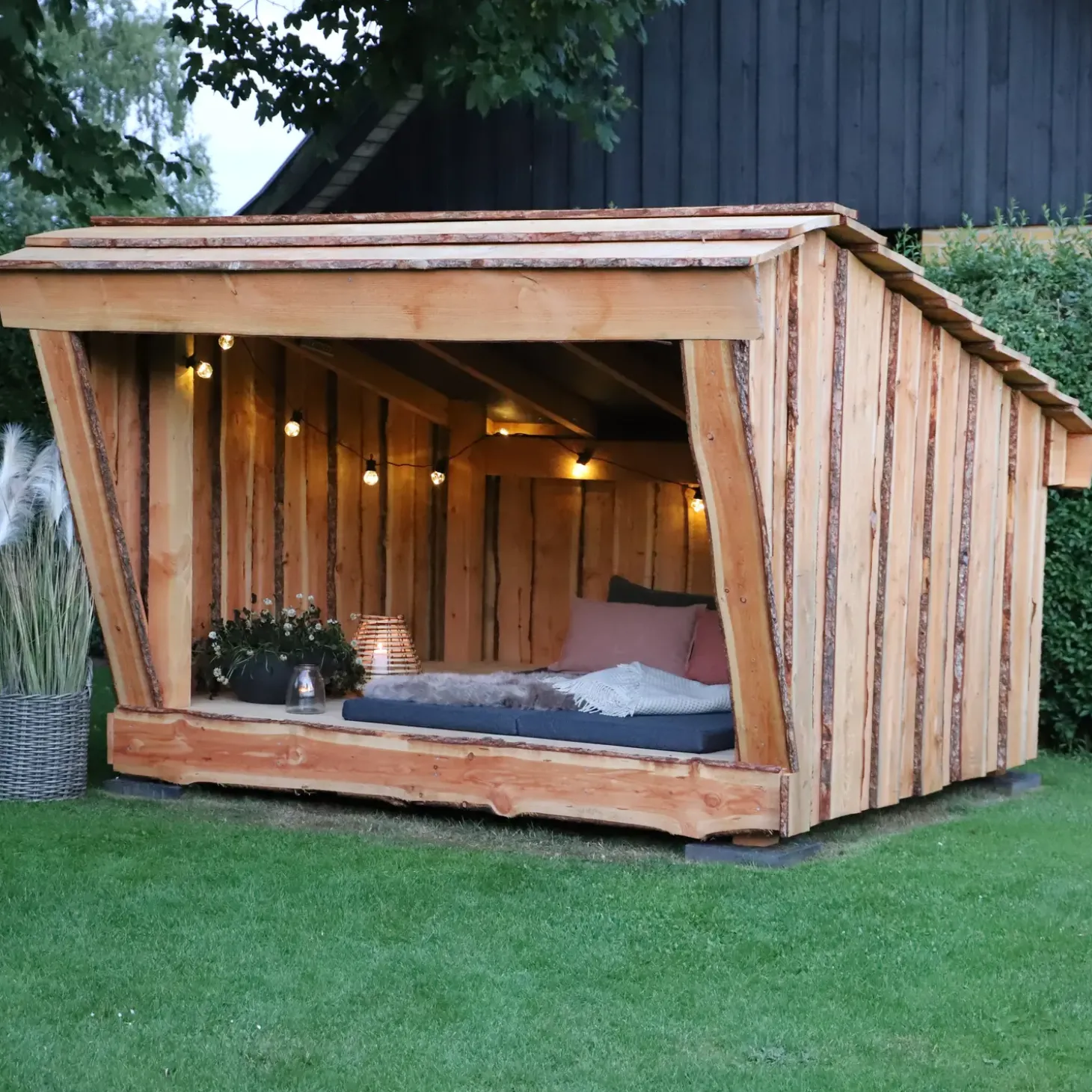 Shelter i lærketræ, 6 personer