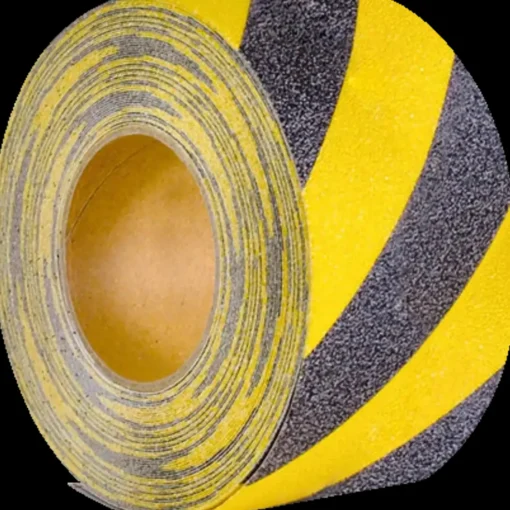 Skridsikker tape advarende 25 mm x 18,3 m gul/sort